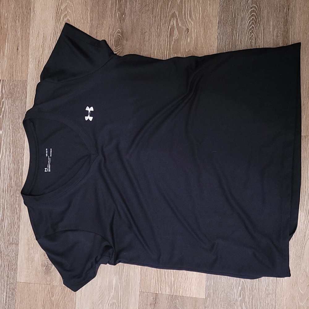 Under Armour Women's Black VNeck Short Sleeve Top Size Large
